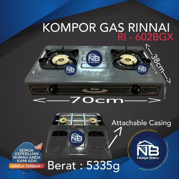 Rinnai Ri-602 Bgx Kompor 2 Tungku Api Tornado