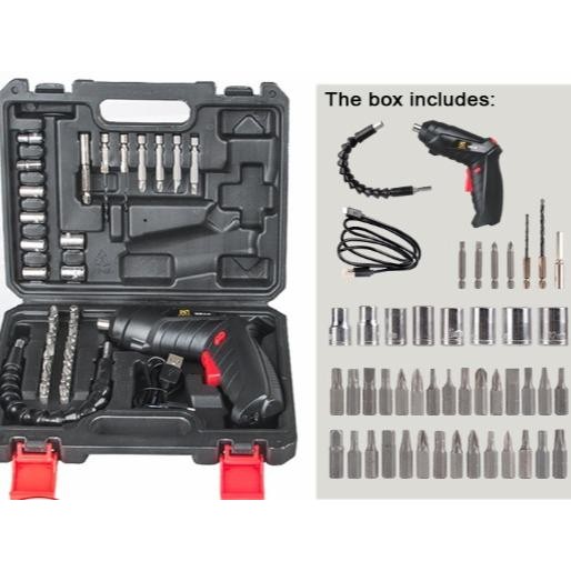 Mesin Bor Obeng Set Lengkap Baterai Charger obeng yukido obeng