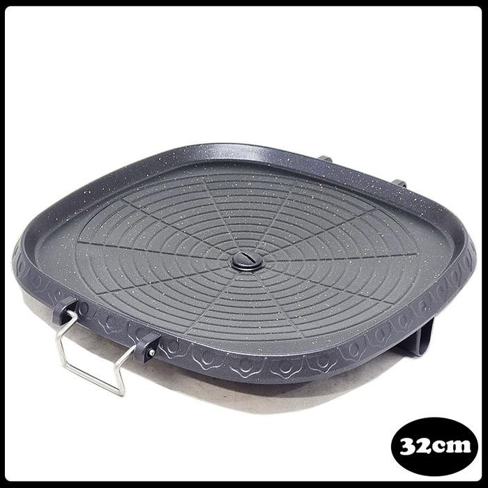 Bulgogi Pan Kotak Alat Pemanggang Kompor Grill Pan Panggang Daging