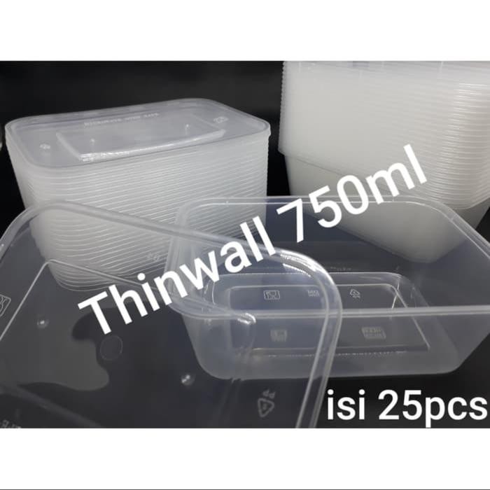 DJJ kotak makan 750ml Tempat box nasi microwave Thinwall food container