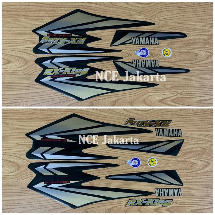 ORIGINAL PAKET STIKER STRIPING EMBLEM RX KING 2002 HIJAU BOTOL READY STOCK