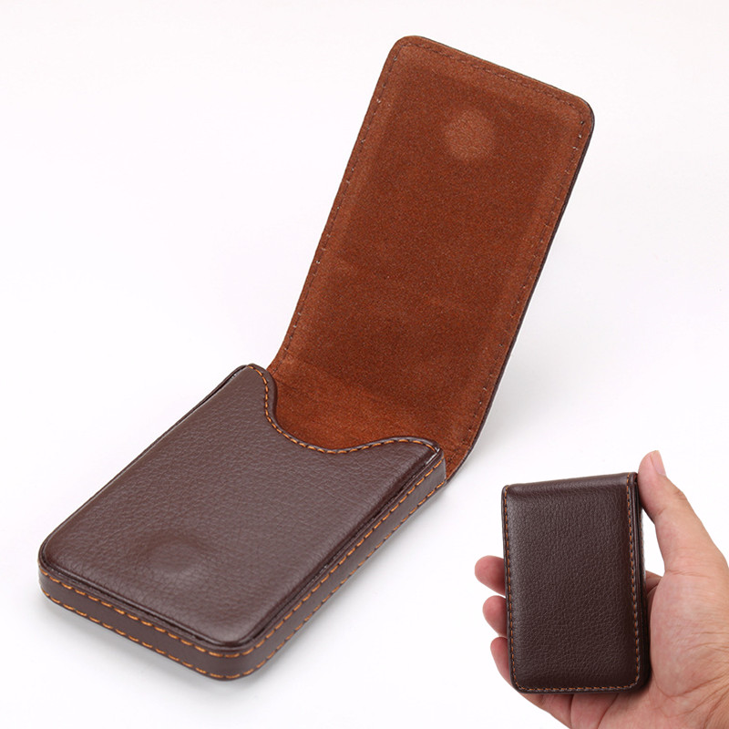 Business Men's Card Holder Magnetic Attractive High Quality PU Leather Business Card Case Name Card 