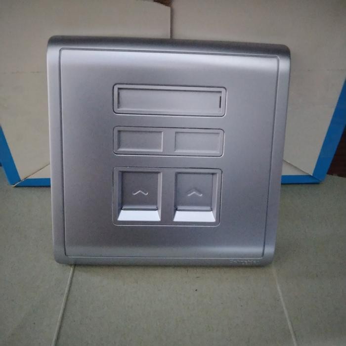 Pieno E8232Rj Outlet Data 2 Gang Lavender Silver Schneider