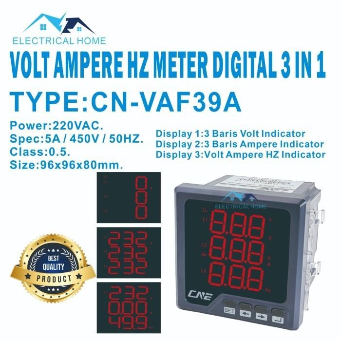 Volt Ampere Hz Multi Meter Digital 96X96Mm 3 Phase Multi Meter