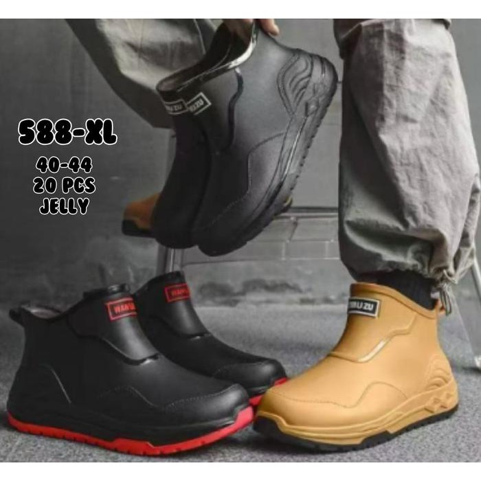 Sepatu Boots karet pria safety anti air