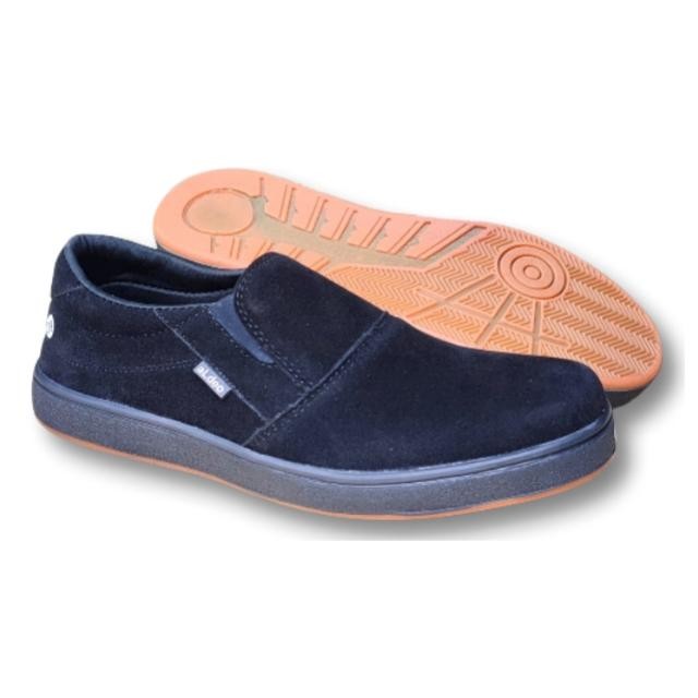 fwxh-Sepatu Slip On Pria Original Slop Casual Tanpa Tali Aldhis H710 Hitam Polos Sepatu