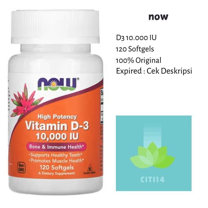 ORIGINAL NOW FOOD VITAMIN D3 10000 IU - Vit D D-3 10000IU 120 Softgels