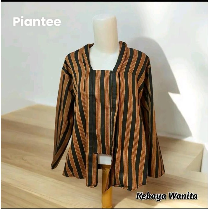 ASLI Kebaya Wanita Baju AJawa Lurik Solo Jogja-Kutubaru Remaja Dewasa Motif Garis Kondangan Katun