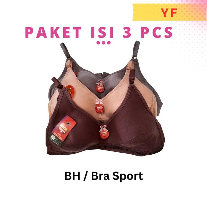 gtSport- Bh Winalin Isi 3 Pcs / Bra Sport Wanita Winalin Bahan Katun Bh Bra Sport Winalin