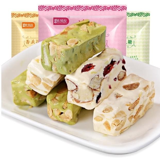 ORIGINAL! Nougat Marshmallow Snack Ringan Import Cina Makanan Permen Manis 500gr