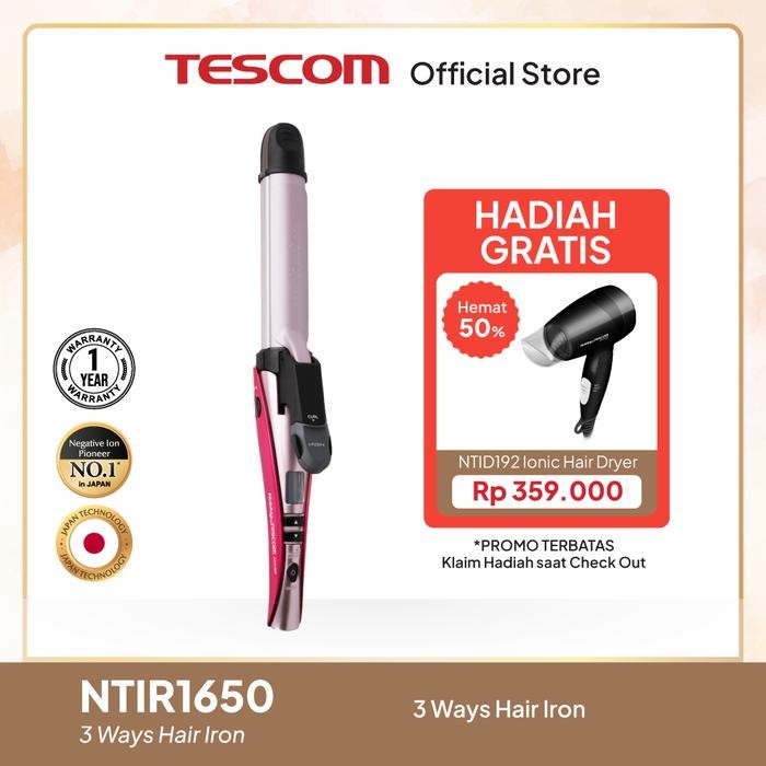 Tescom Catokan Pengeriting Rambut 3 ways Hair Iron NTIR1650