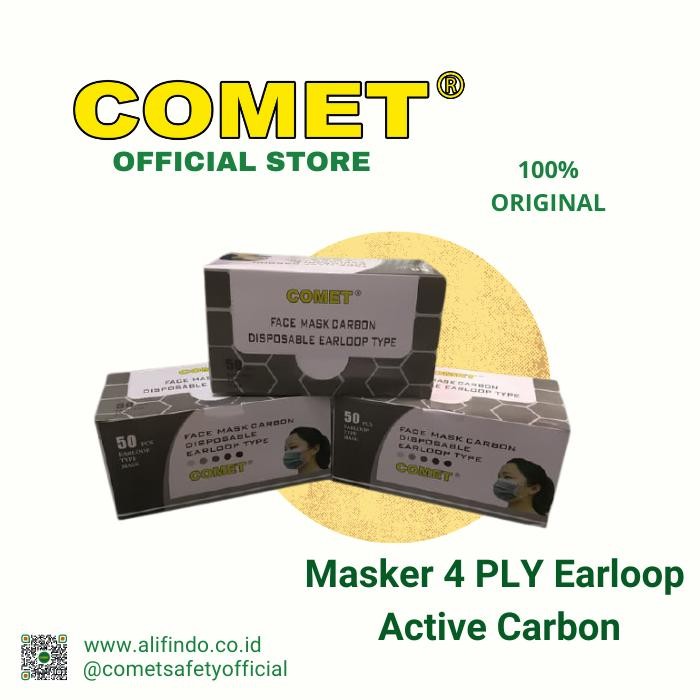 KJB Masker Karbon Aktif / Face Mask Carbon Active 4 Ply COMET