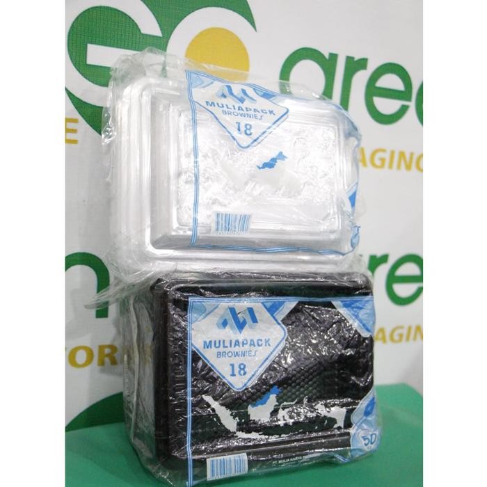 MIKA BROWNIES KOTAK SIZE S SMALL UK 18CM MULIAPACK ISI 50 SET TUTUP