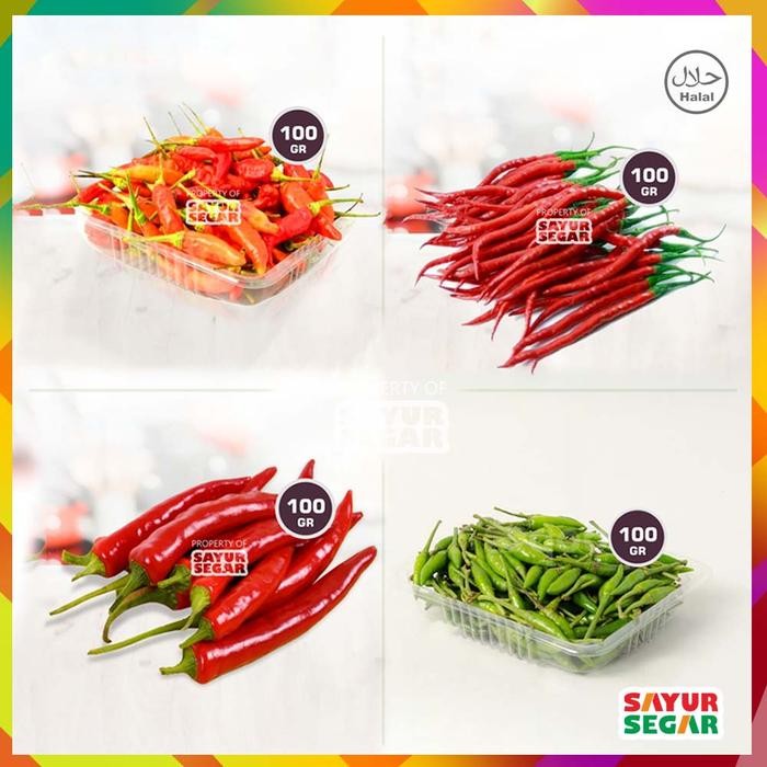 ANEKA CABAI SEGAR 100G / CABAI SETAN / CABAI MERAH KERITING / TW HIJAU / TW MERAH / CABAI RAWIT