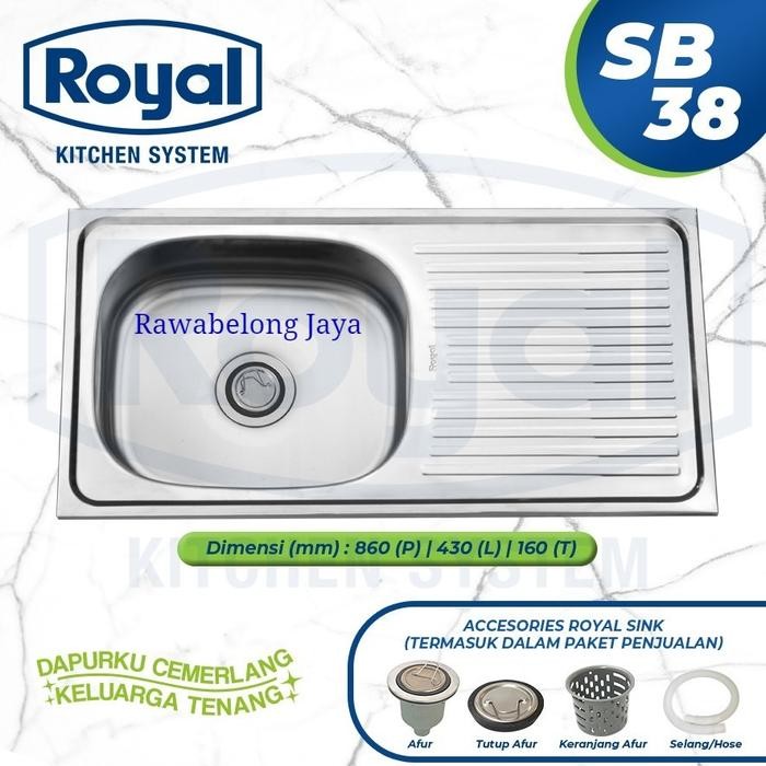 Royal Kitchen Sink SB 38 Bak Cuci Piring Royal SB38 + Sayap