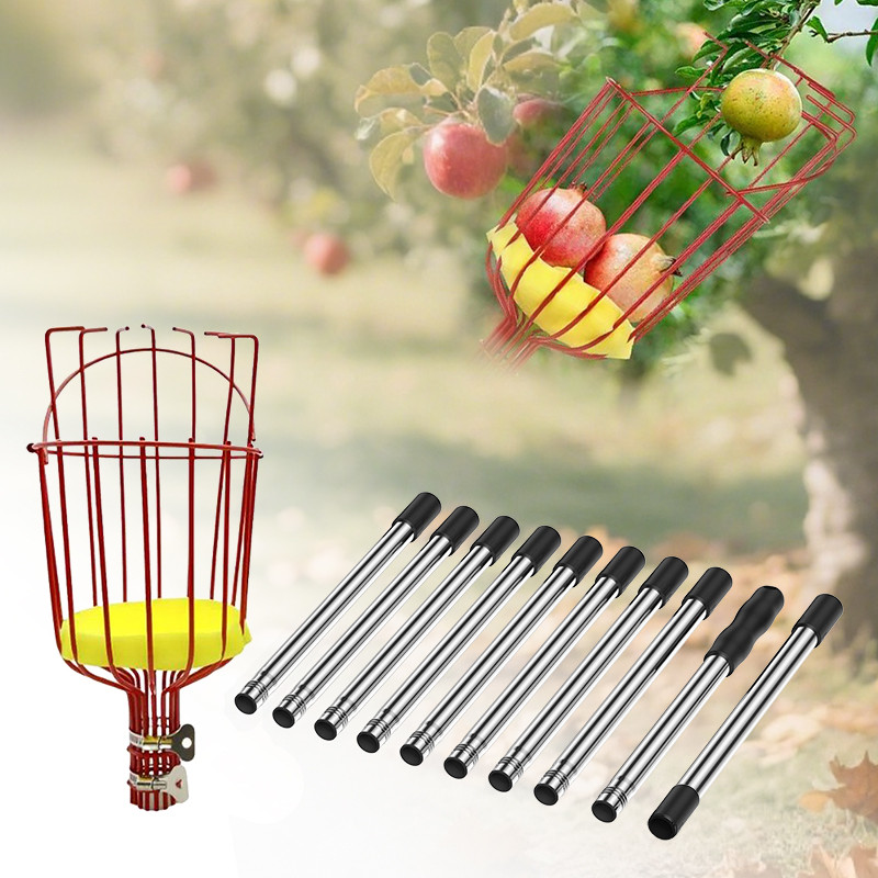 Fruit Picker Cage Shaped Fruit Head Picking Peach Loquat Pear Fruit Tools Removable Fruit Picker For