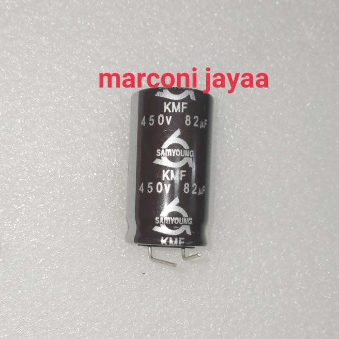 kapasitor Elco 82uf 450v samyoung