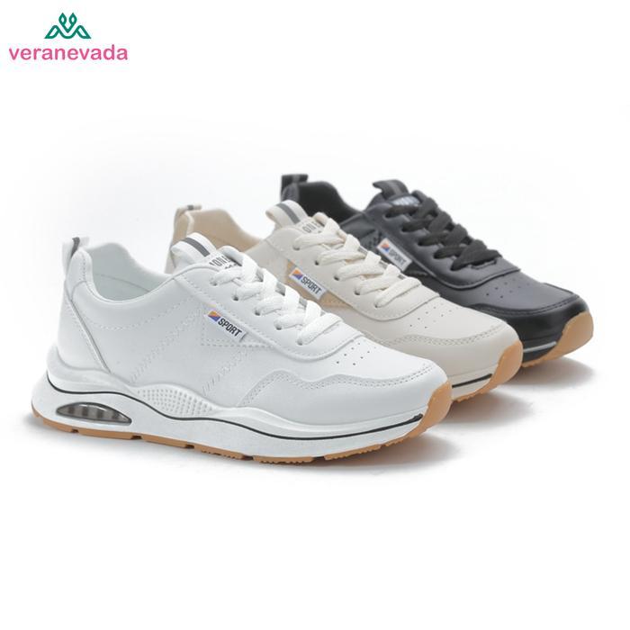 Vn Sepatu Chloe Sneakers Wanita Sport Casual Black Shoes 5857 Terbaru 