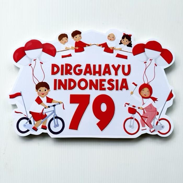 BACKDROP PAWAI SPANDUK DIRGAHAYU MERAH PUTIH KARNAVAL LOMBA HIAS SEPEDA KELAS SEKOLAH ANAK