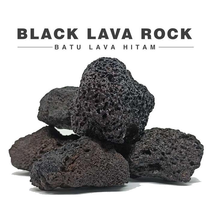 Batu Lava Rock Hitam / Black Lava Rock Stone Aquascape Aquarium 1Kg