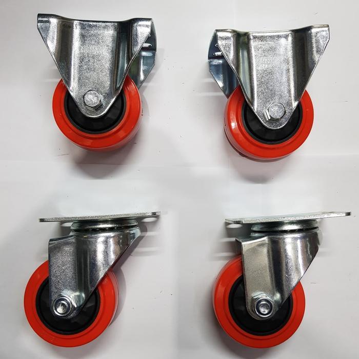 Roda Troli Pu Rhj Tw Caster Germany 3 Inch Hidup/Mati Terbaruu