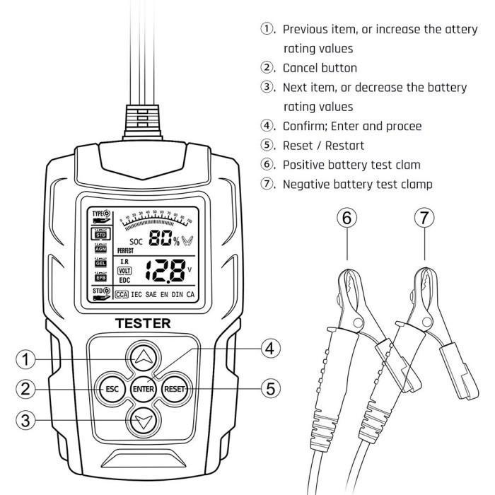 FOXSUR FBT-200 TESTER AKI LIFE DETECTOR SYSTEM 3AH-200AH DENGAN LCD