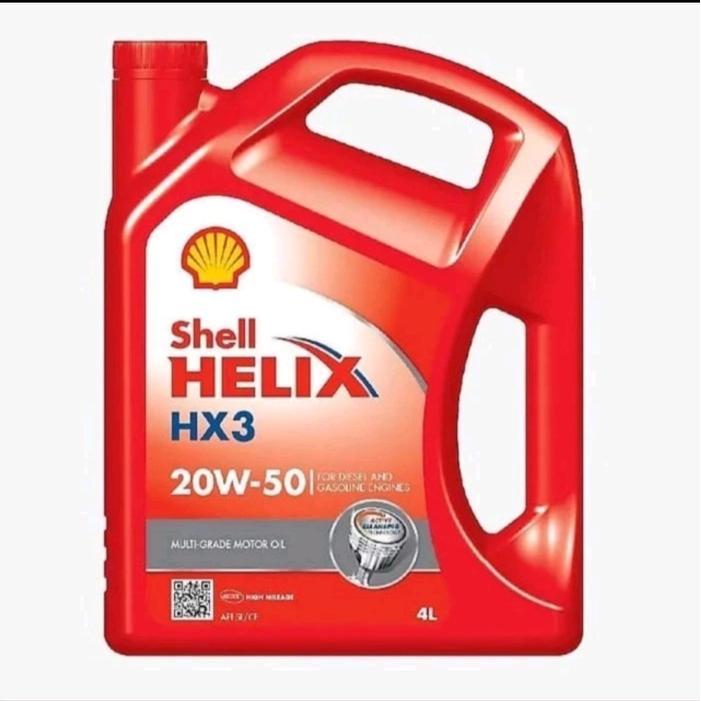 Oli Shell Helix Hx-3 Bensin/Diesel 20W-50 4L #Gratisongkir