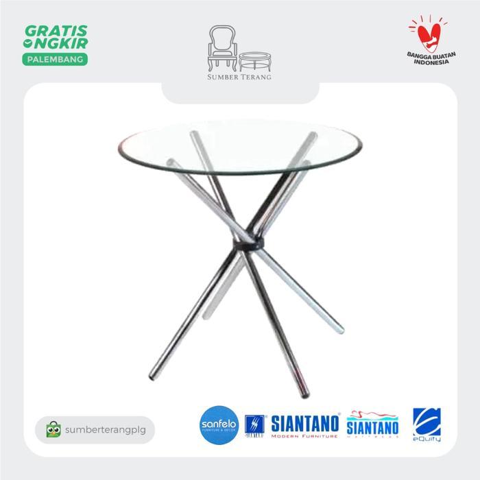 Meja Cafe Kaca Bulat Meja Dealing Kaca Meja Bulat Kaca Kaki Stainless Meja Tamu Kaca Stainless Meja