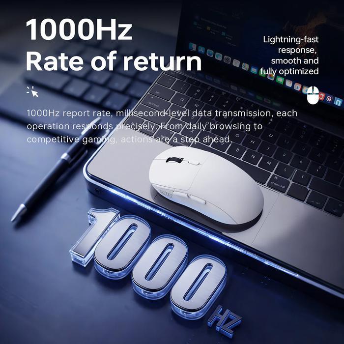 Ajazz Nj07 / Nj-07 Gaming Mouse Paw-3311 Lightweight Tri-Mode Connection 1000Hz Polling Rate