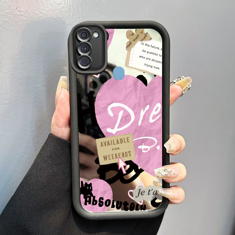 Casing Hp Samsung Galaxy A11 M11 Case Casing Pink Love Silikon Softcase Heart Kata Kata Motivasi Rom