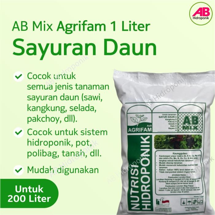 

Promo Ab Mix Nutrisi Hidroponik Sayuran Daun Agrifam 1 Liter Berkualitas