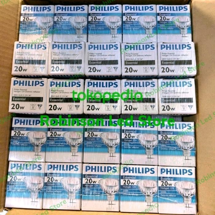 Pilihan- Lampu Halogen 12V 20Watt Philips Bohlam Mr16 Halogen Mangkok 12V 20 W
