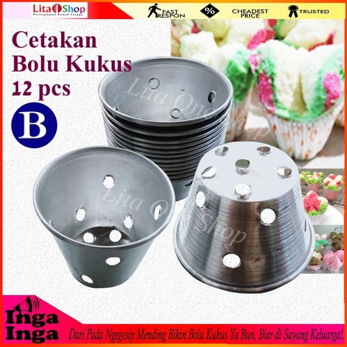 Cetakan Kue Bolu Kukus Muffin Cup Cake Press Tinggi Ukuran B Alumunium