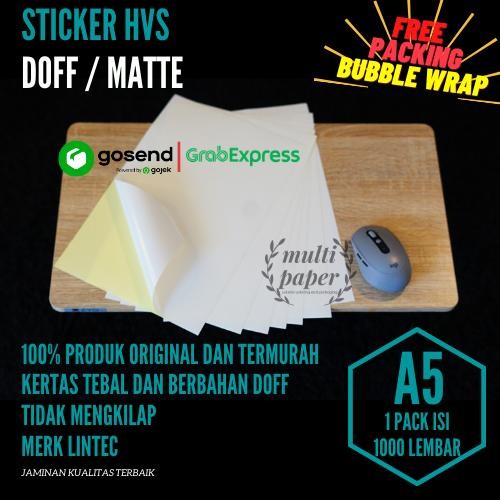 

NEW PRODUK KERTAS STICKER HVS A5 ISI 1000 LEMBAR / STIKER DOFF A5 / KERTAS STIKER WARUNG ARA67