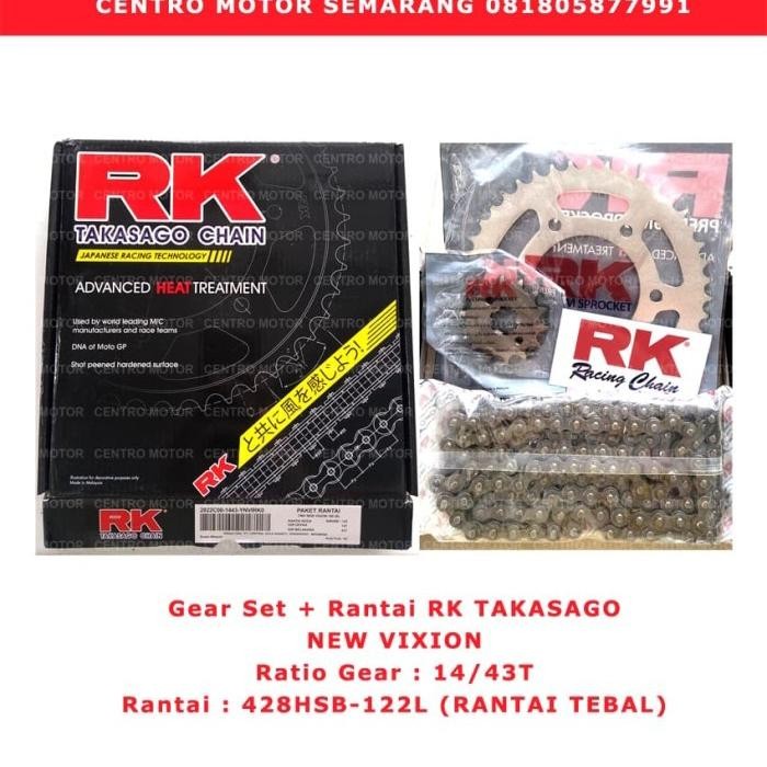 Gear Set+Rantai New Vixion - Rk Takasago