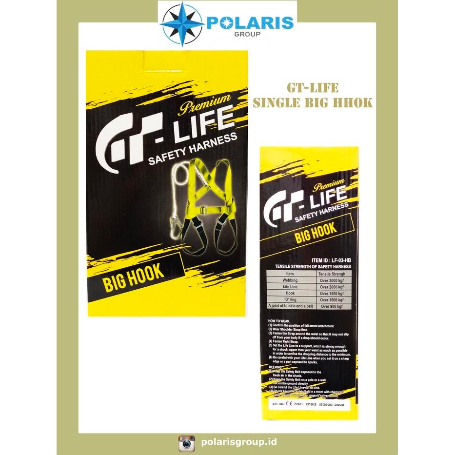 BODY HARNESS SINGLE BIG HOOK / SAFETY BELT / GT-LIFE