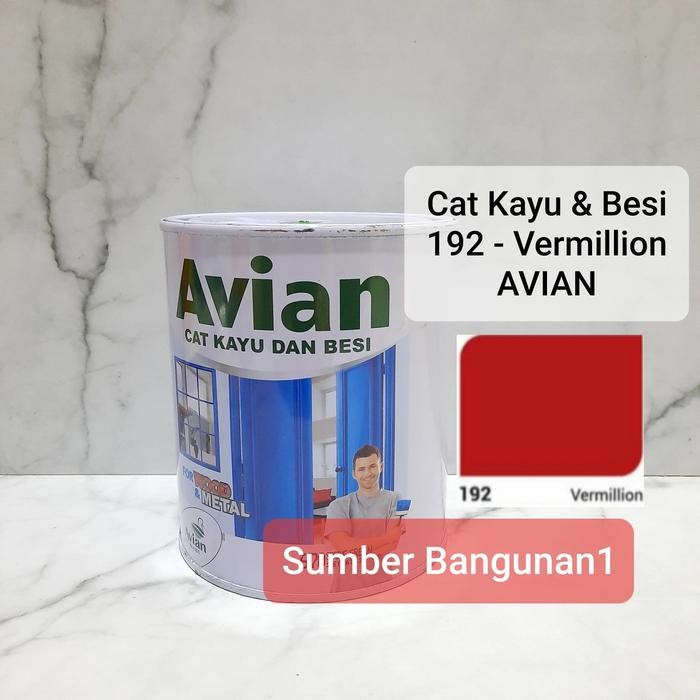 Khusus Gosend Cat Kayu Besi 192 Vermillion Avian 1Kg Merah Bendera Cat Minyak