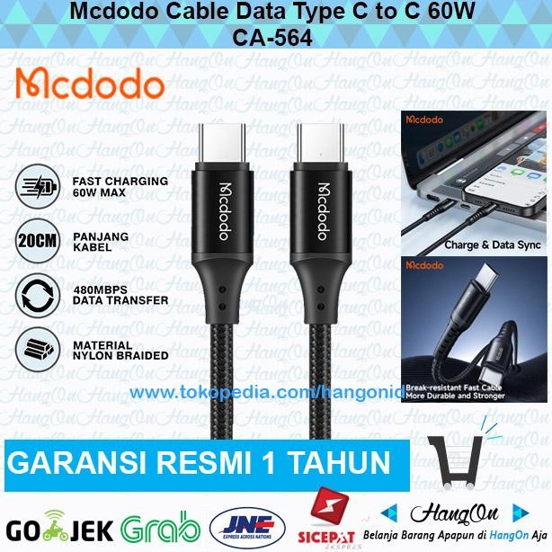 CA-7640 Type C to Type C Kabel Data PD 60Watt 4A 20CM Pendek