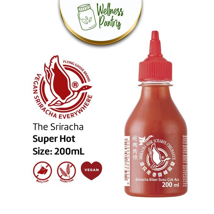 

TERLARIS Sriracha Flying Goose Super Hot 200ml / Sambal Saos Super Pedas Vegan READY STOCK