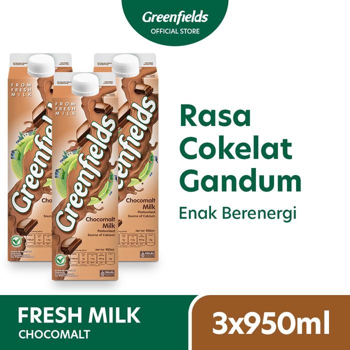 

Pilihan- [Instant Only] [Triplepack] Susu Segar Greenfields-Fresh Milk Chocomalt 950Ml X 3Pcs