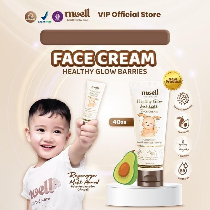 Terbaik Moell Face Cream 40Ml Pelembab Wajah Bayi & Anak 100% Ori