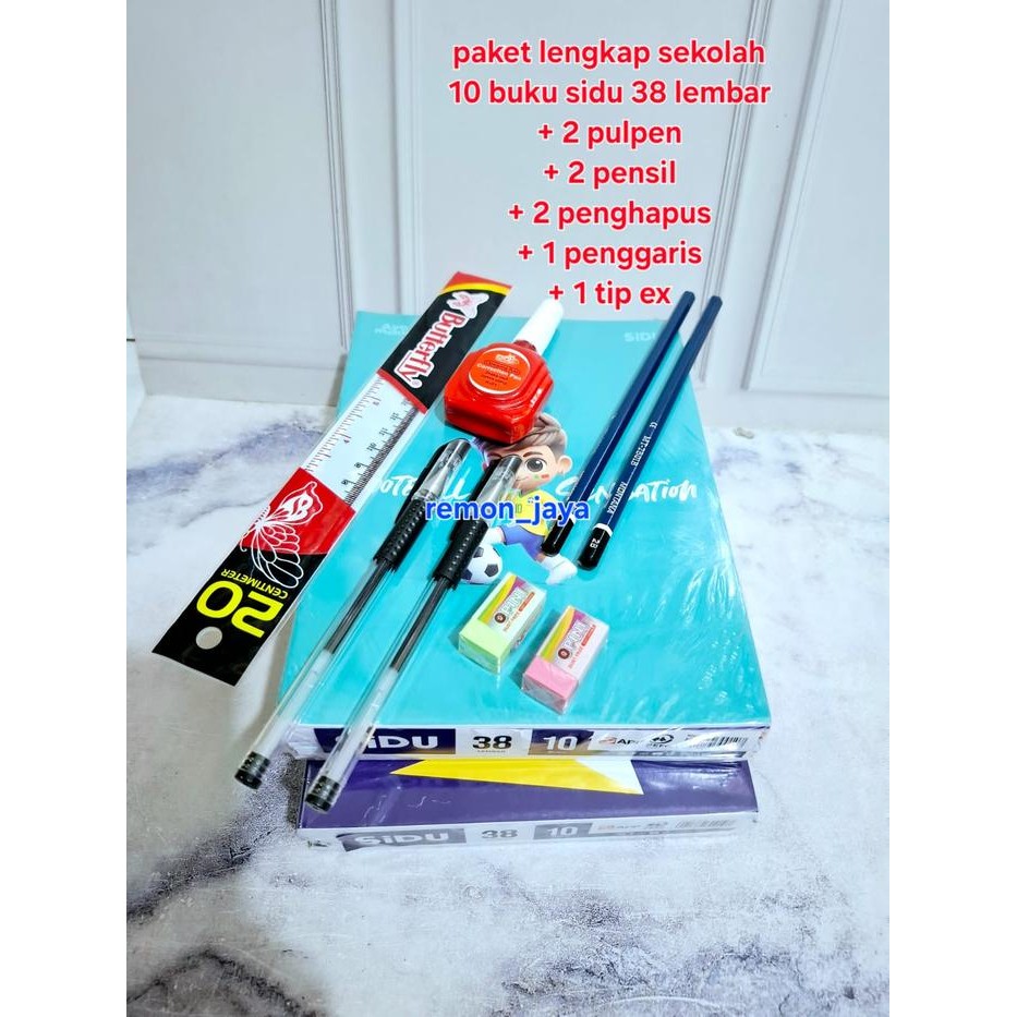 

New ( PROMO ) PAKET LENGKAP BUKU TULIS SIDU 38 LEMBAR 1 PACK/ 10 BUKU Sekolah Paper Stationery