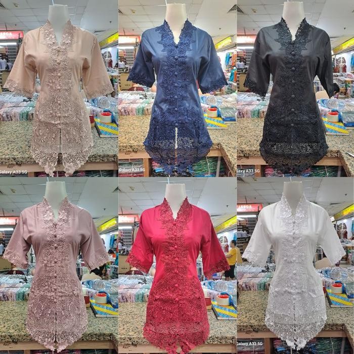 Kebaya Encim Bordir Polos / Kebaya Encim Pendek JUMBO