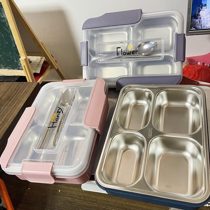 

Kotak Bekal/Bento Lunchbox/Kotak Makan Stainless Steel 304 Anak Dewasa