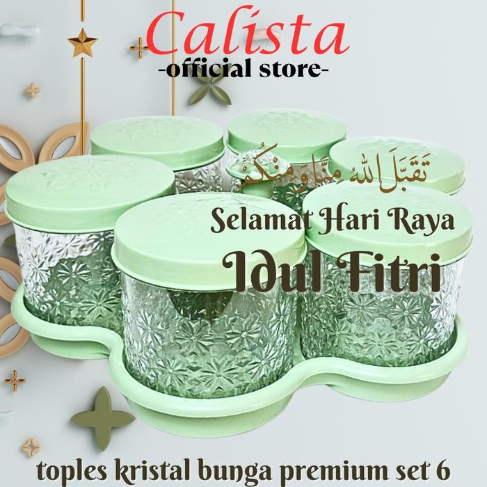 [ CALISTA ] TOPLES PLASTIK BENING BUNGA SET TOPLES AESTHETIC UNTUK KUE KERING LEBARAN ISI 6PCS