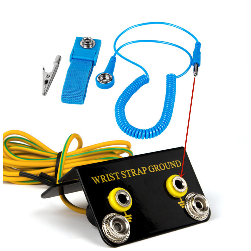 ESD Ground Socket Dual Banana Plug For Anti Static Wrist Strap