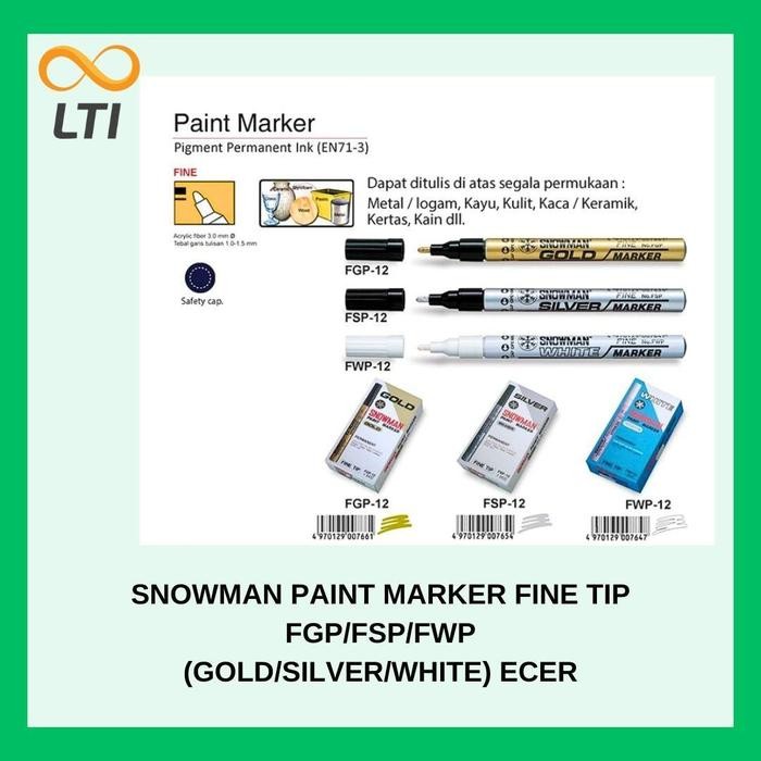 

OJ Spidol Permanent Snowman Paint Marker Fine Tip FGP FSP FWP
