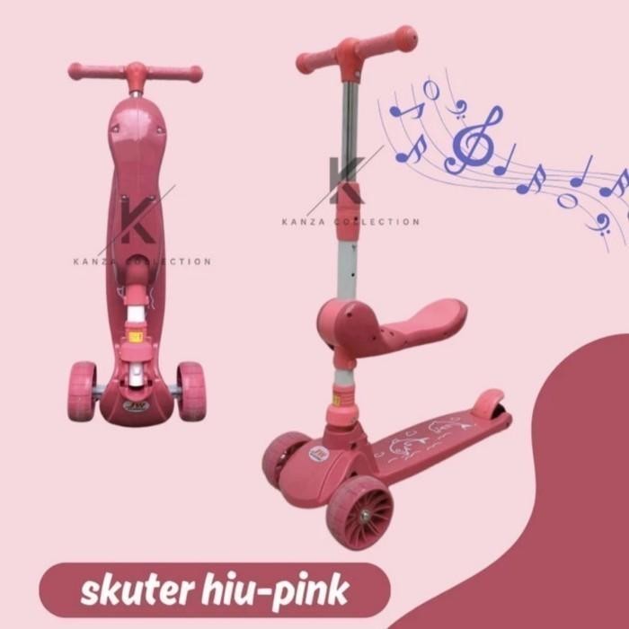 Sale Skuter Otoped Anak Roda 3 Lipat + Kursi + Musik Scooter Plastik Terlariss 