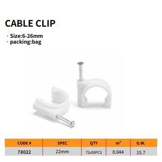 

Dingqi Klem Kabel Cable Clip 22Mm 50Pcs 78022