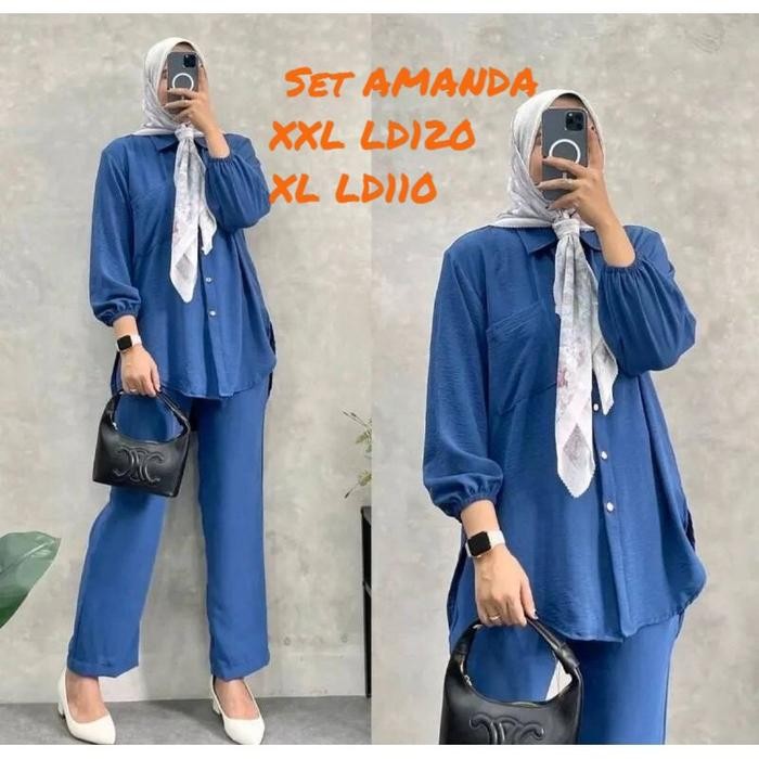 Pilihan- Amanda One Set Premium Setelan Amanda / One Set Amanda Jumbo / Amanda One Set Jumbo /